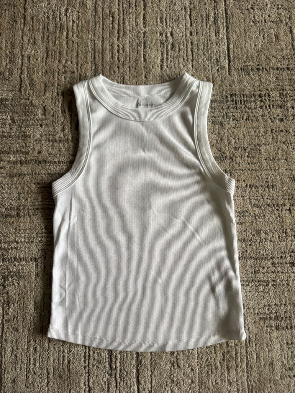 Old Navy White Ribbed Tank Top